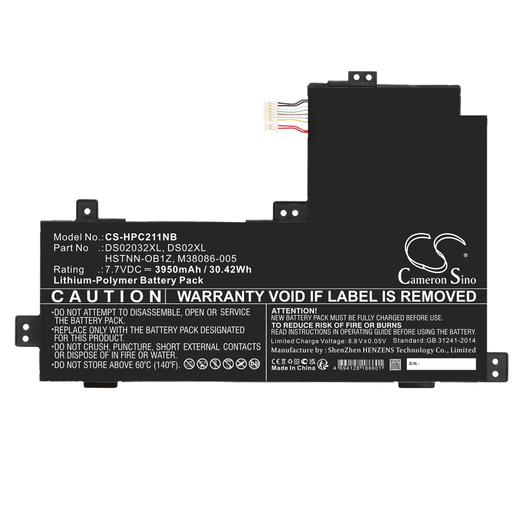 Compatible battery replacement for HP  M38086-005, HSTNN-OB1Z, DS02XL, DS02032XL