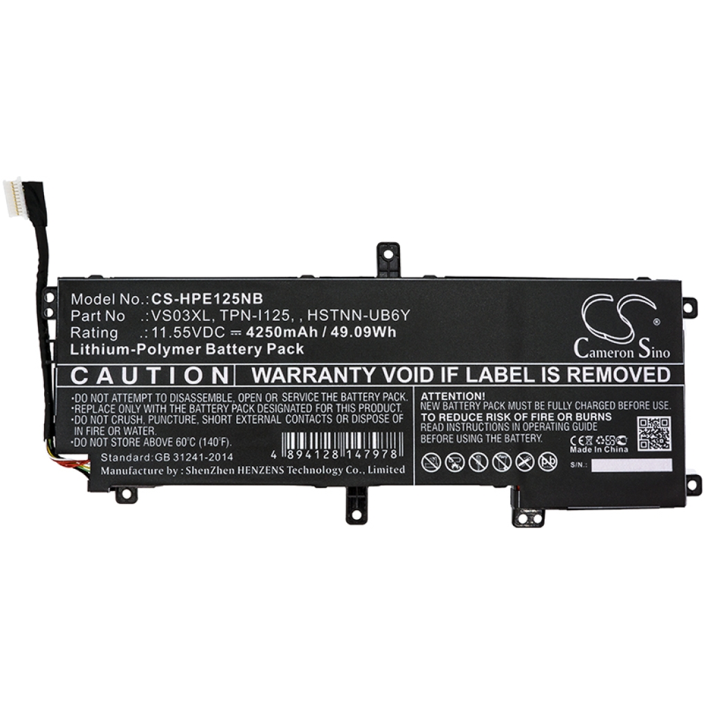 Compatible battery replacement for HP  849313-850, VS03052XL, 849047-541, TPN-I125, HSTNN-UB6Y...