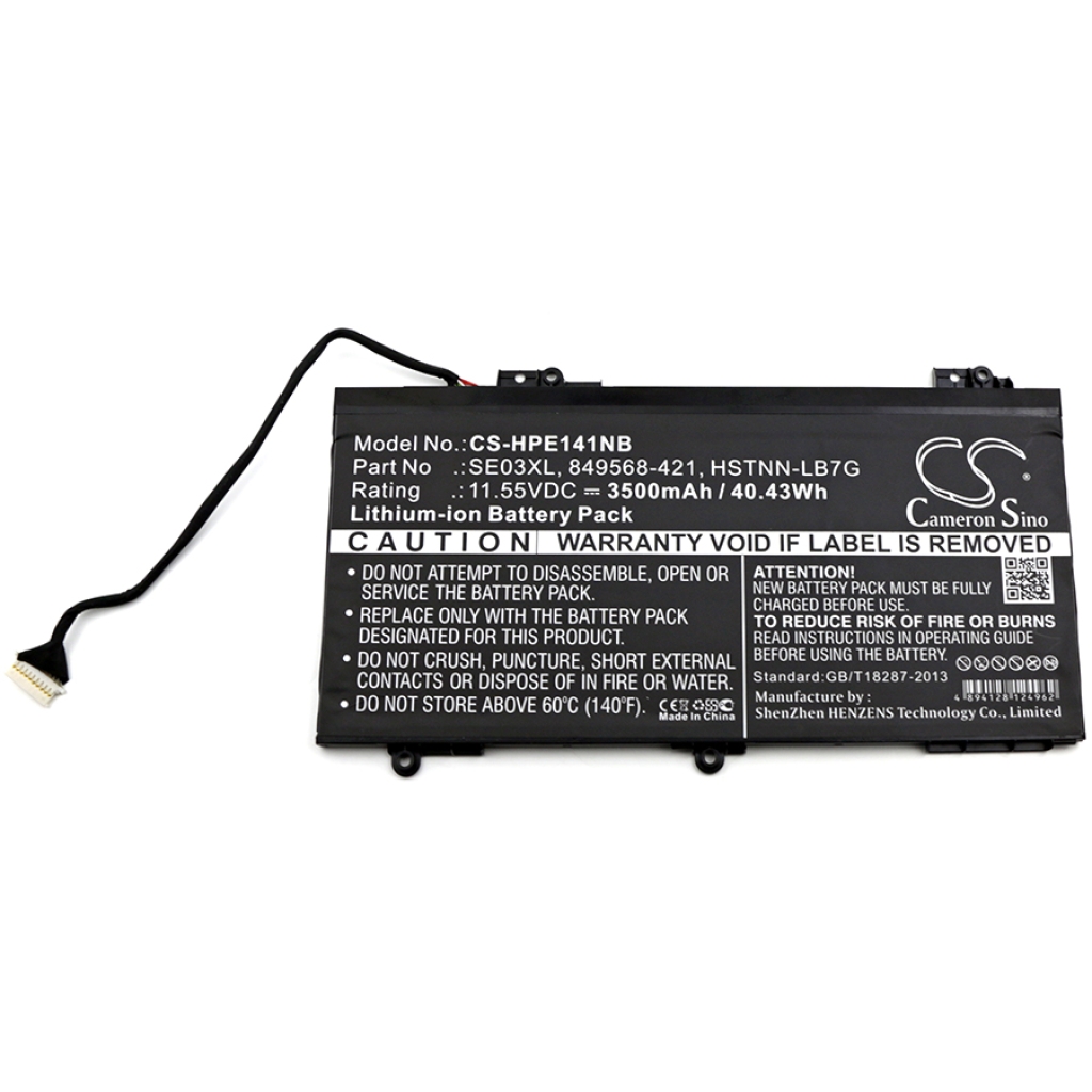 Compatible battery replacement for HP  TPN-Q171, 849988-850, SE03XL, 849909-850, SE03041XL...