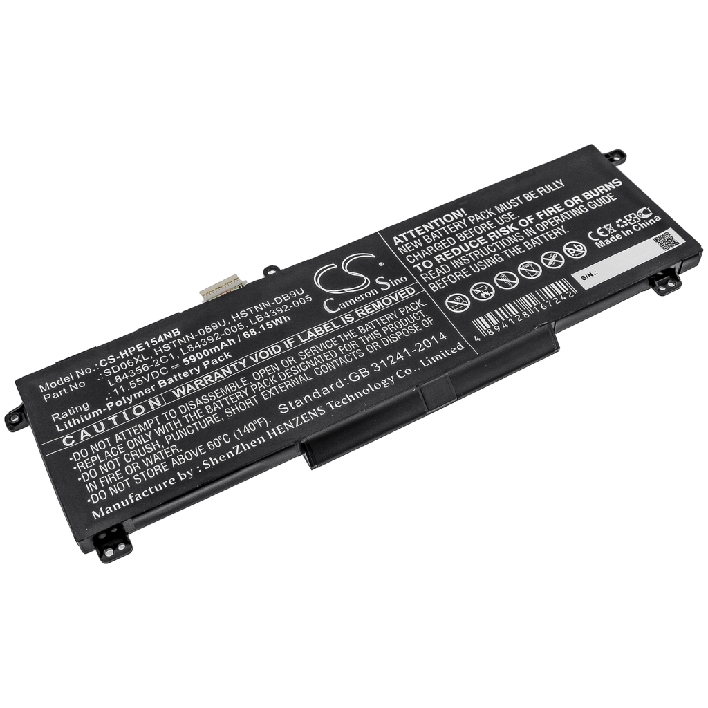 Compatible battery replacement for HP  L84356-2C1, HSTNN-DB9U, SD06XL, HSTNN-089U, LB4392-005...