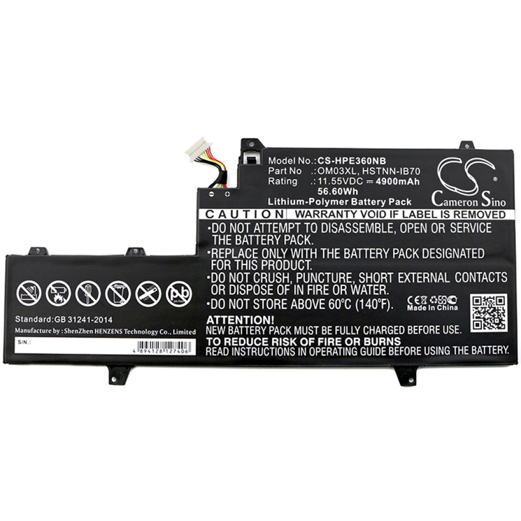 Compatible battery replacement for HP  863167-1B1, 0M03XL, HSTNN-IB70, 863167-171, HSN-I04C...