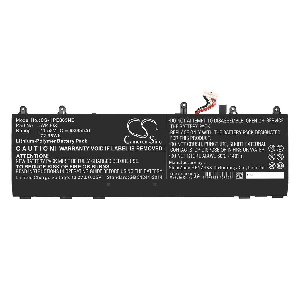 Compatible battery replacement for HP  M64306-171, HSTNN-IB9Z, WP06XL, M73470-005