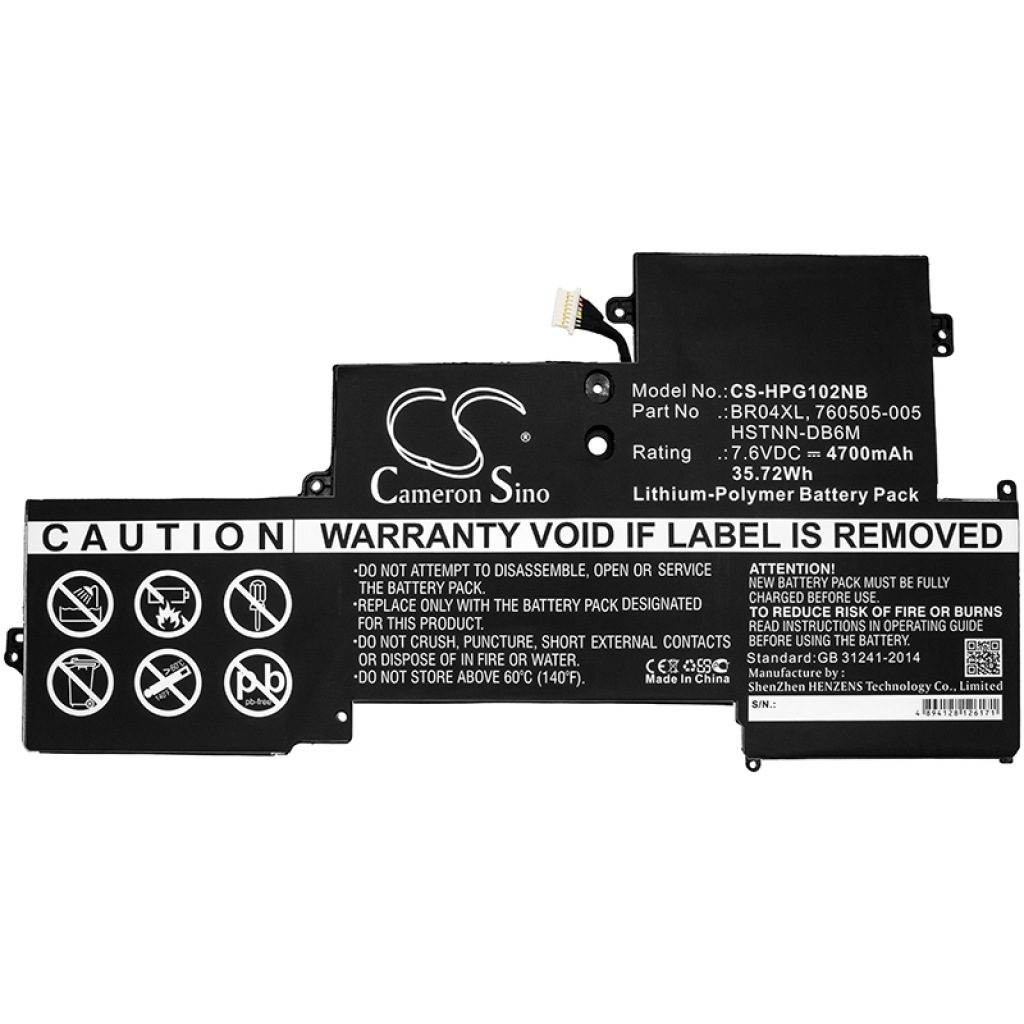 Compatible battery replacement for HP  765605-005, HSTNN-I28C, 760505-005, HSTNN-I26C, HSTNN-DB6M...