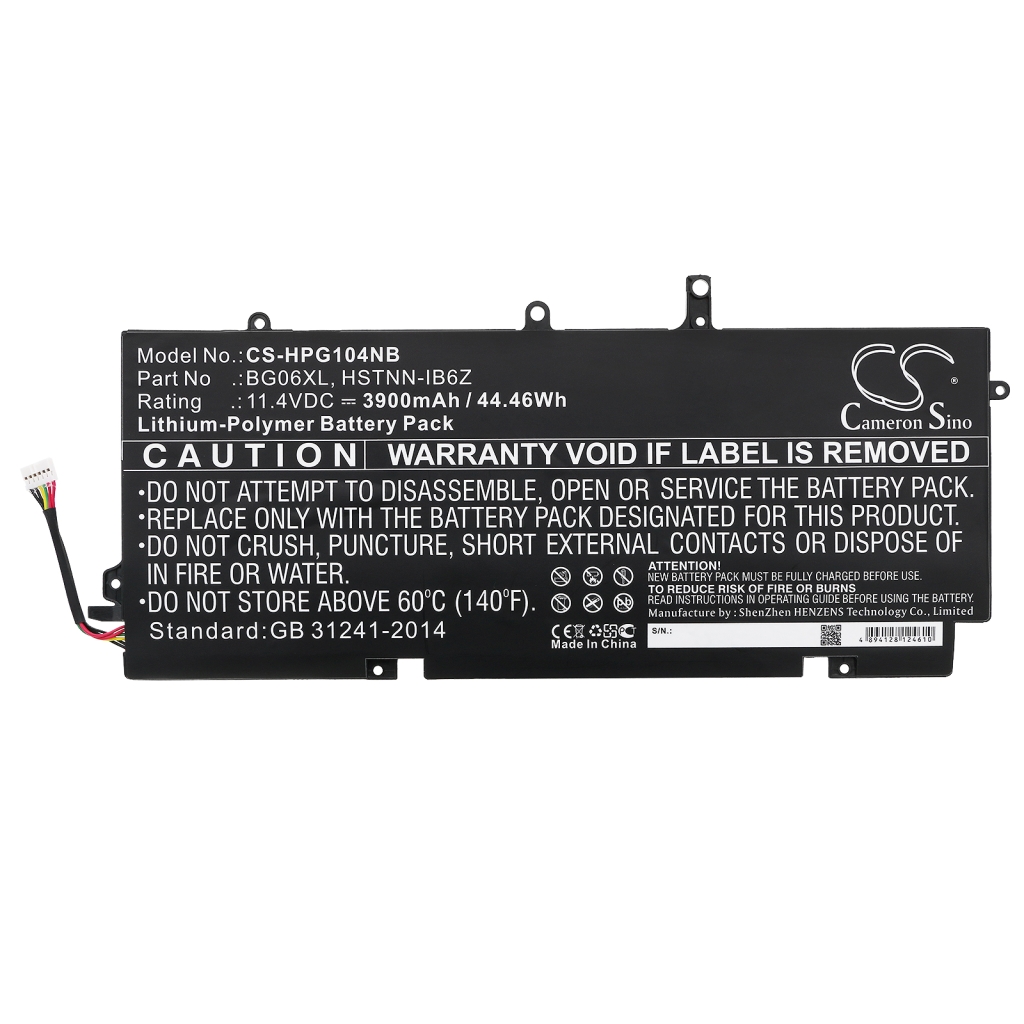 Compatible battery replacement for HP  805096-001, HSTNN-IB6Z, 804175-1C1, BG06XL, 804175-1B1...