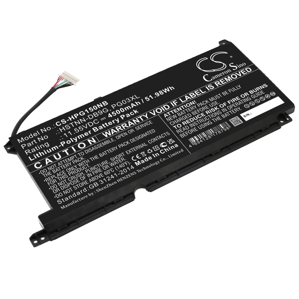 Compatible battery replacement for HP  HSTNN-OB1I, L48485-005, HSTNN-DB9G, L48430-AC2, 3ICP6/60/72...