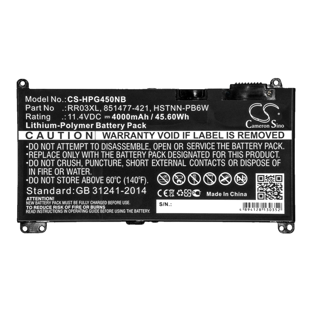 Compatible battery replacement for HP  851477-541, HSTNN-Q01C, HTTNN-Q04C, 2TT74UT, 851610-855...