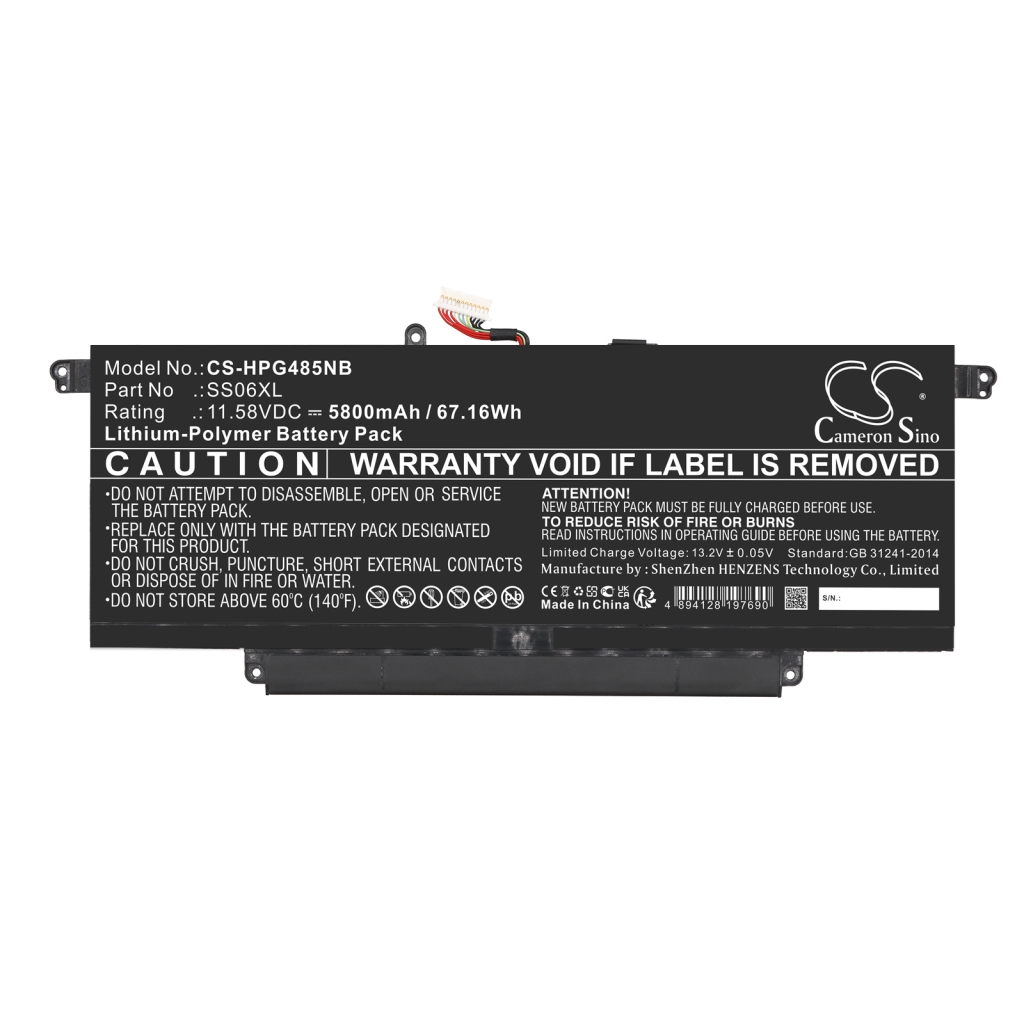 Compatible battery replacement for HP  SS06XL, M73476-005, M64310-271, TPN-DB0O