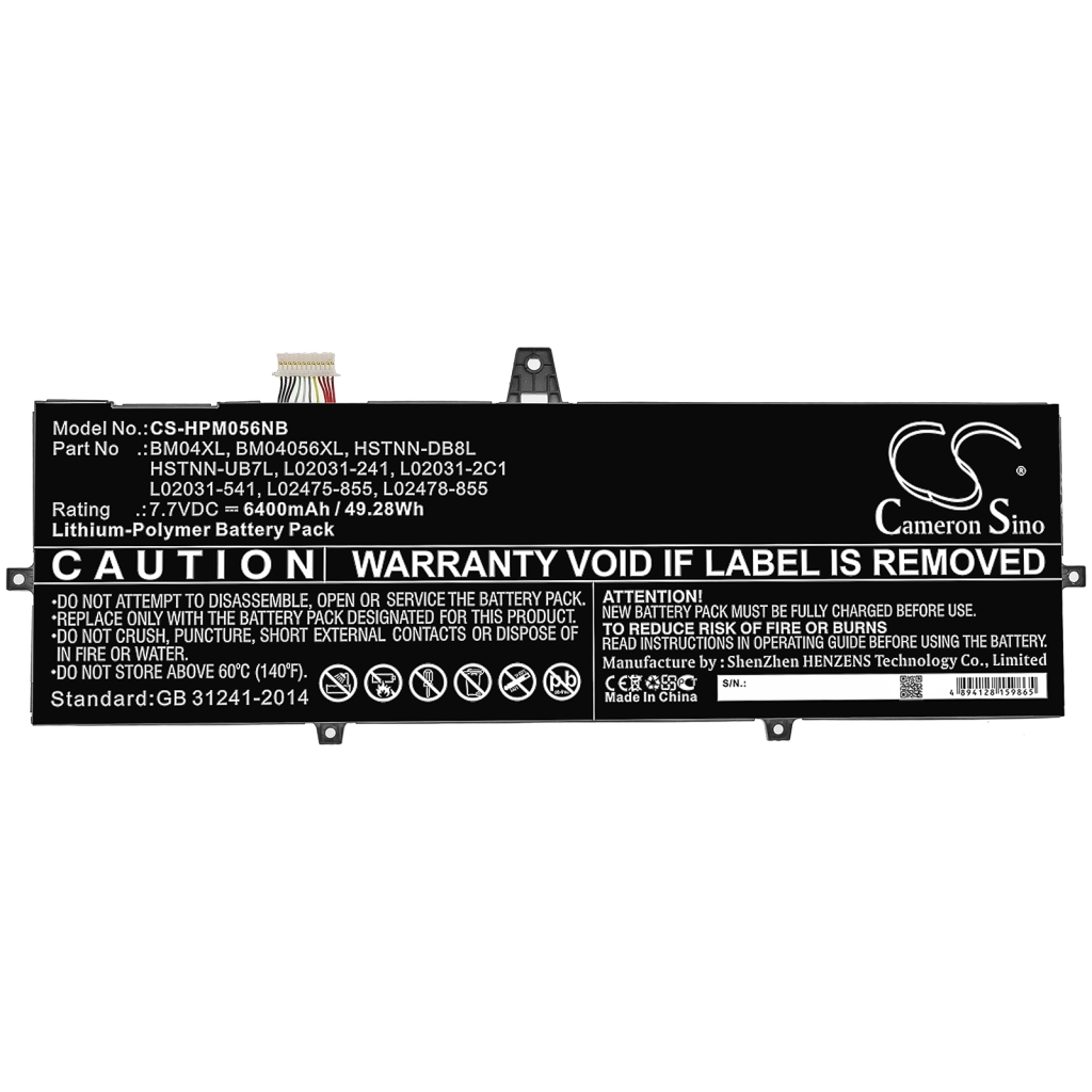 Compatible battery replacement for HP  L02478-855, HSTNN-UB7L, L02475-855, HSTNN-DB8L, L02031-541...