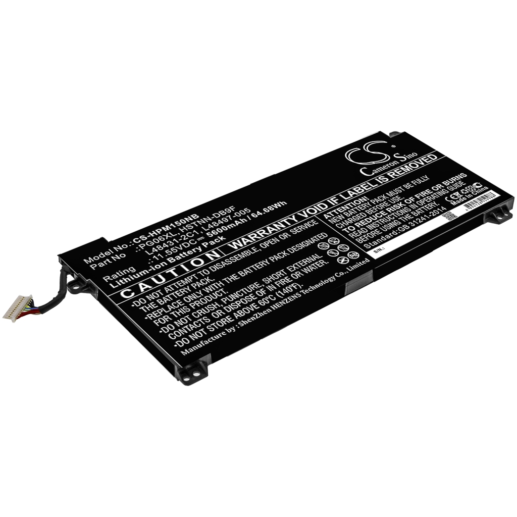 Compatible battery replacement for HP  L48497-005, L48431-2C1, HSTNN-DB9F, PG06XL