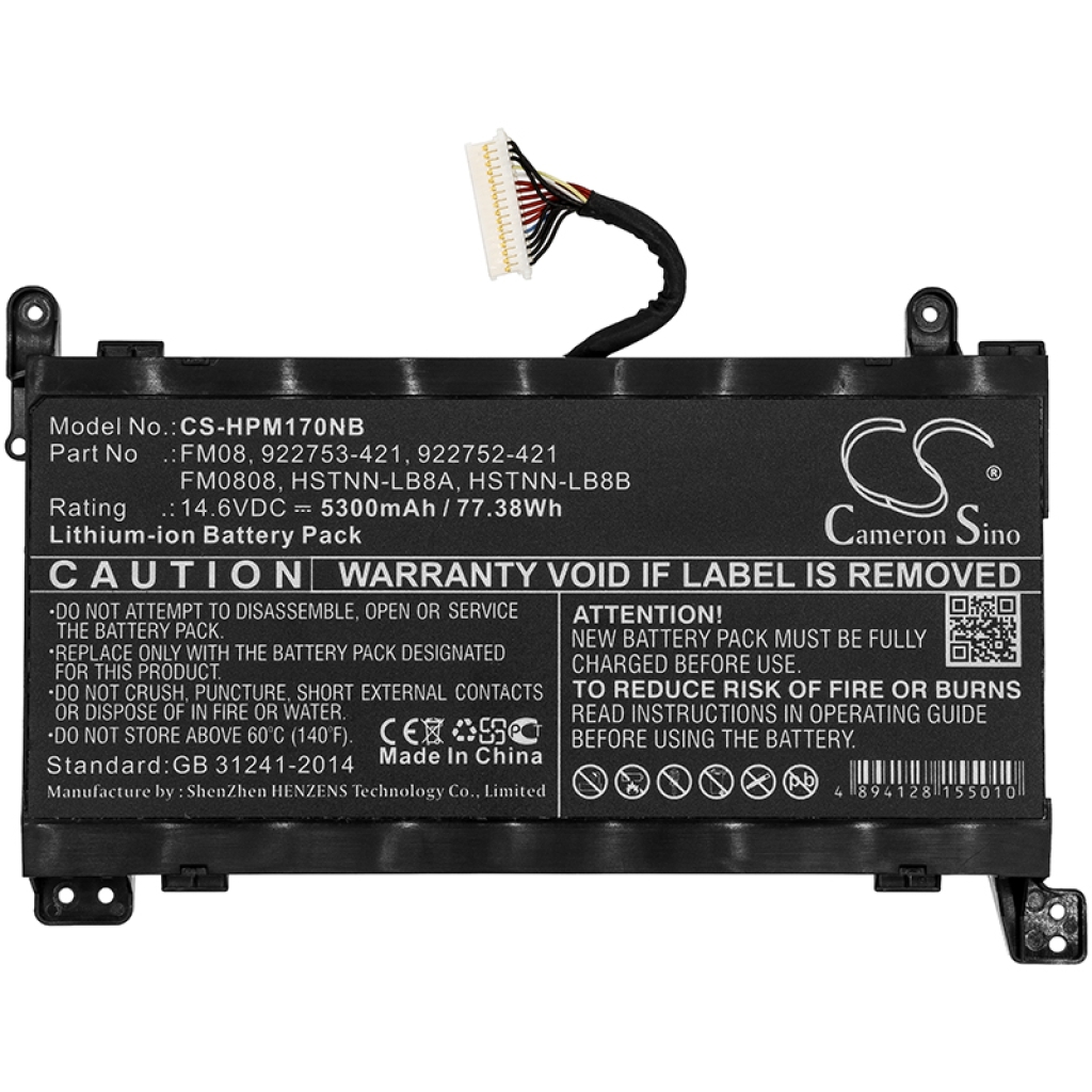 Compatible battery replacement for HP  FM08082-CL, 922753-421, HSTNN-LB8A, FM0808, 922752-421...