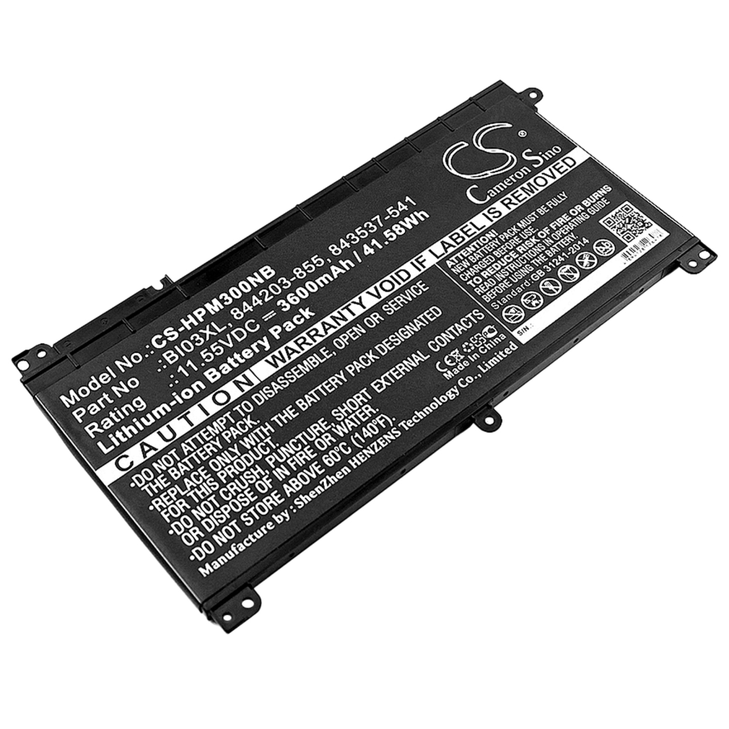 Compatible battery replacement for HP  1LT72ES, BI03041XL-PR, 844203-855, HSTNN-UB6W, BI03041XL...