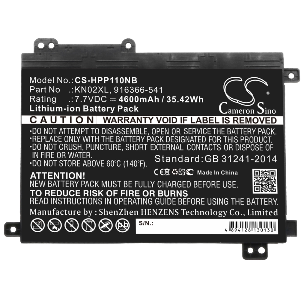 Compatible battery replacement for HP  HSTNN-UB7F, HSTNN-IB7R, 916809-855, TPN-W124, 916366-541...