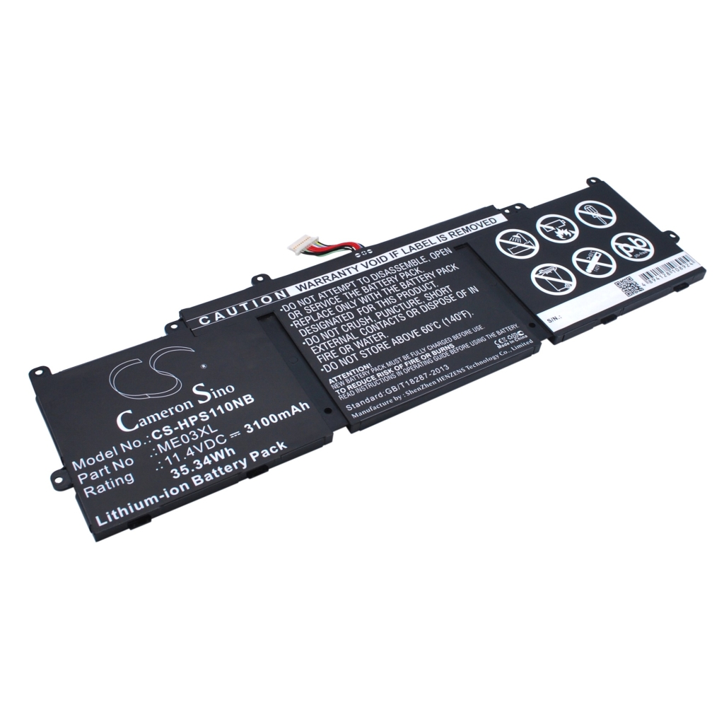 Compatible battery replacement for HP  ME03XL, 787089-541, HSTNN-UB6M, 787089-421, TPN-Q156...