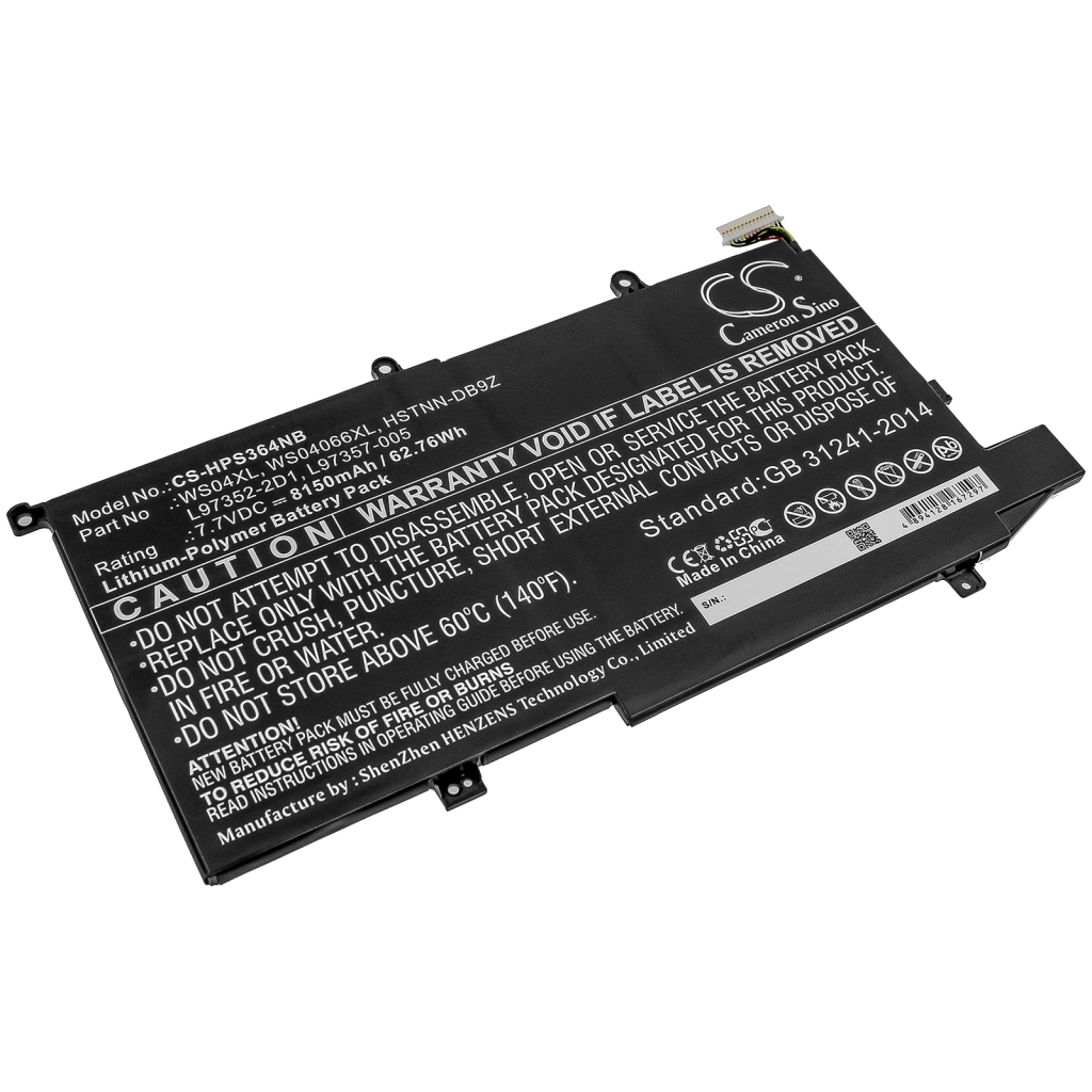 Compatible battery replacement for HP  WS04066XL, L97357-005, L97352-2D1, HSTNN-DB9Z, WS04XL