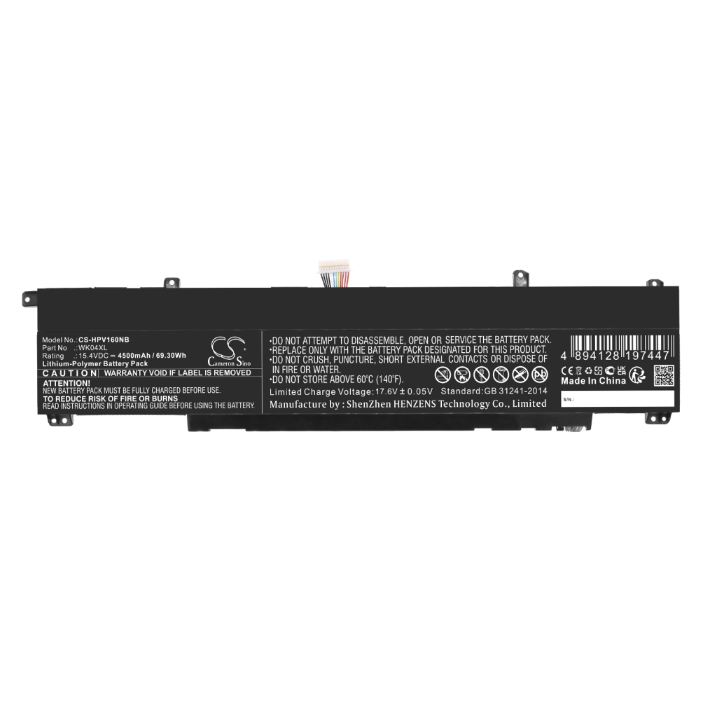 Compatible battery replacement for HP  M38822-171, WK04070XL, HSTNN-OB2C, M39179-005, HSTNN-IB9V...