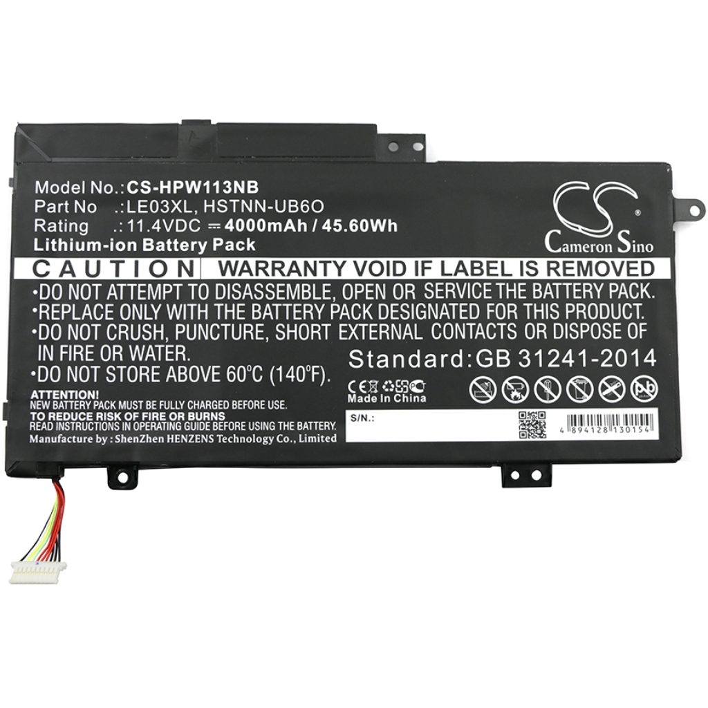 Compatible battery replacement for HP  LE03XL, HSTNN-UB6O, 796356-005, TPN-W114, 796220-542...