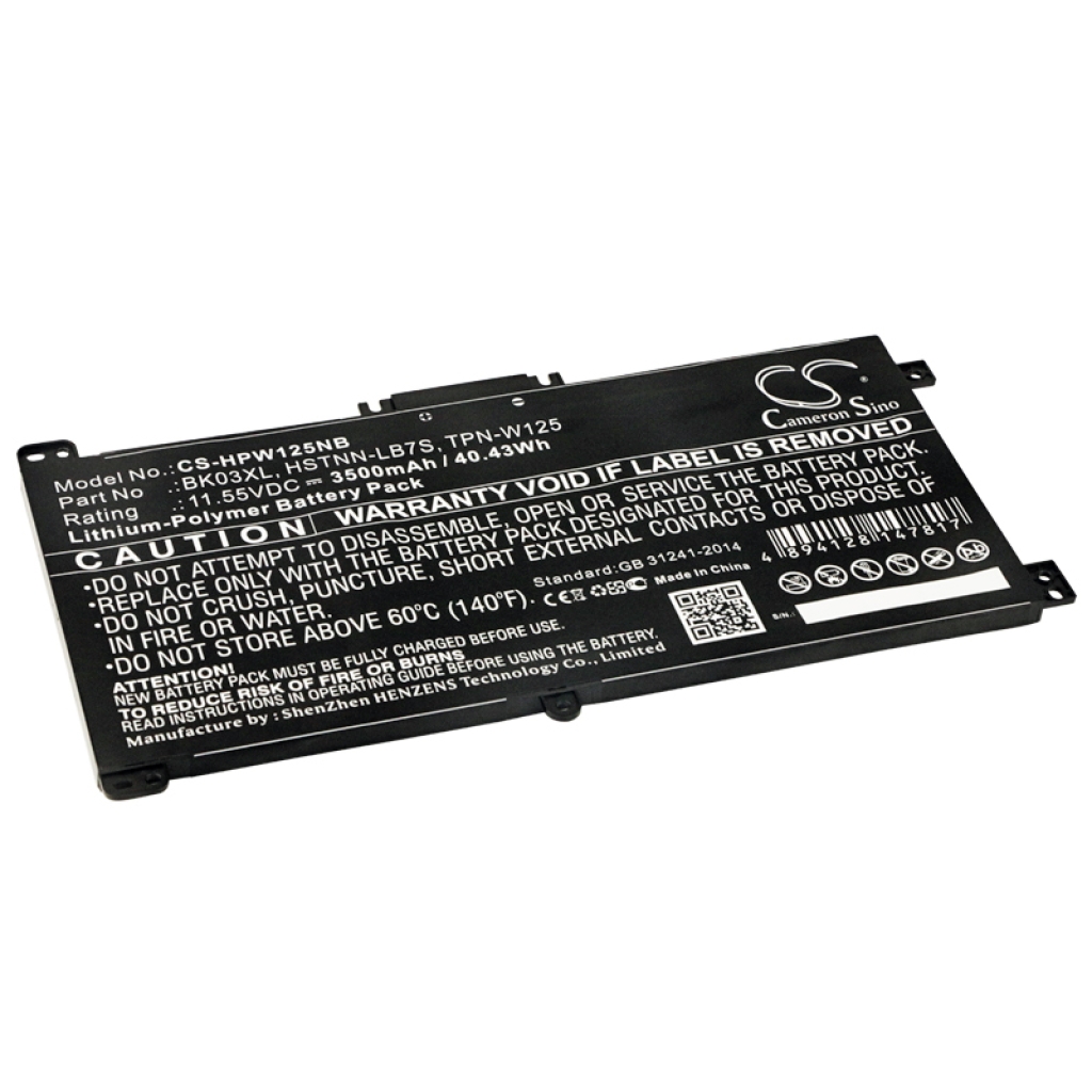 Compatible battery replacement for HP  HSTNN-UB7G, HSTNN-LB7S, BK03XL, 916811-855, TPN-W125...