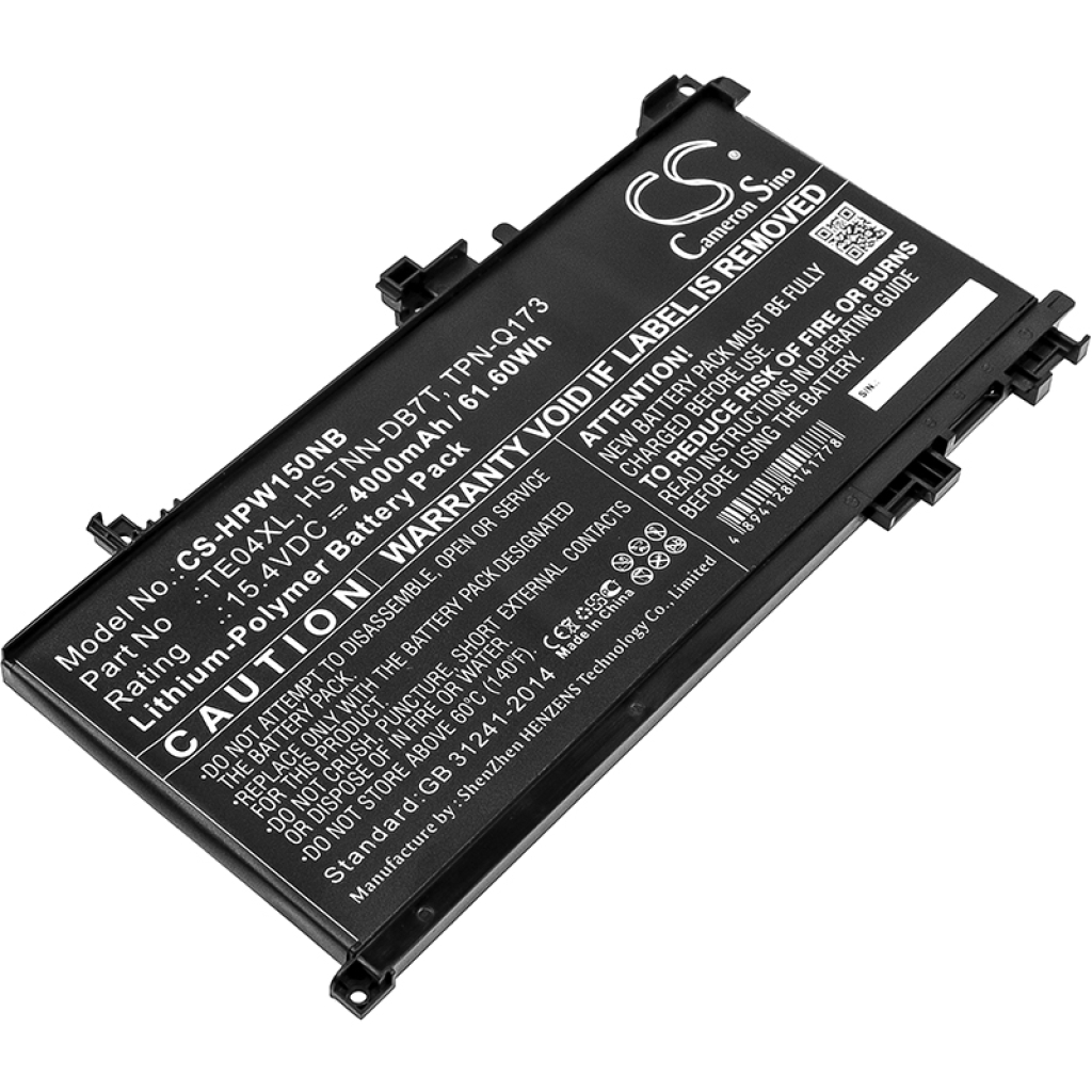 Compatible battery replacement for HP  L15188-2C1, 905175-271, TPN-Q173, HSTNN-DB8T, 15-AX033TX...