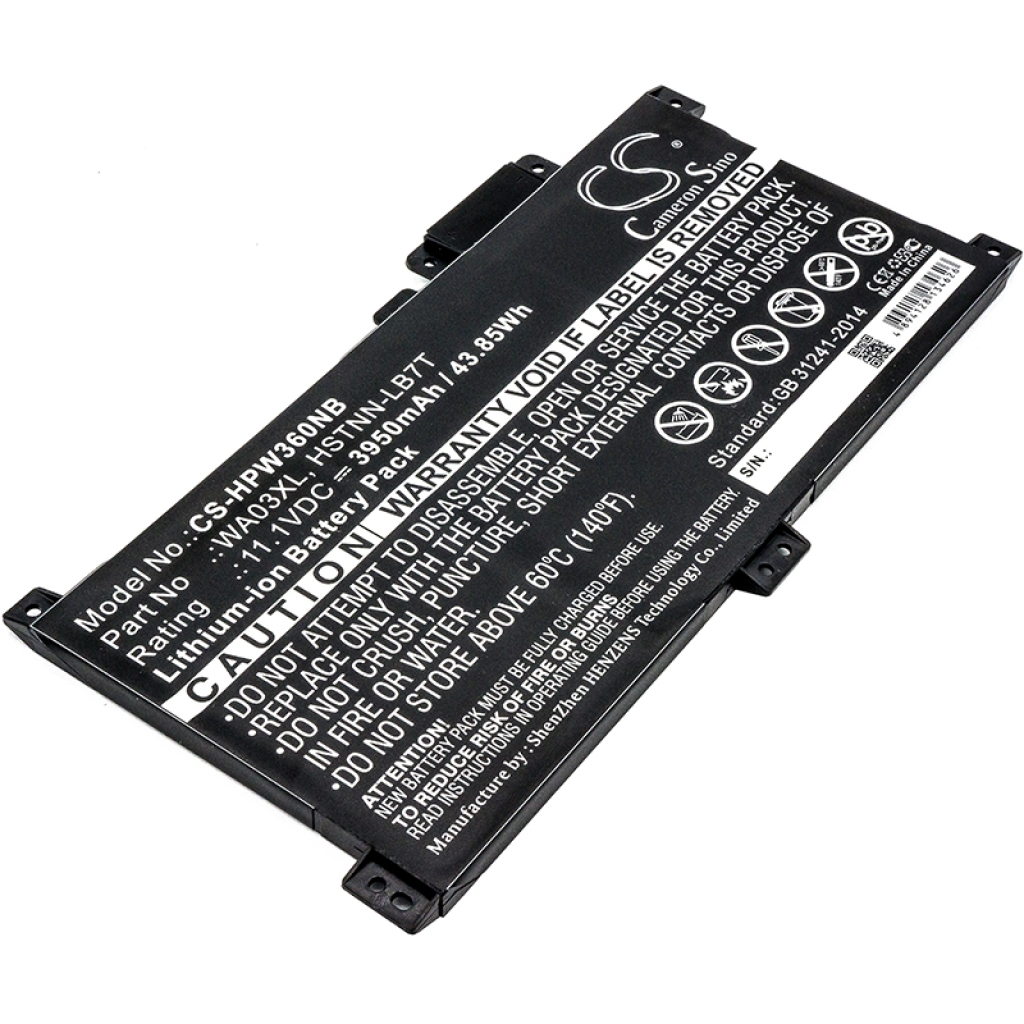 Compatible battery replacement for HP  TPN-W126, 916367-421, HSTNN-LB7T, 916812-855, WAO3XL...