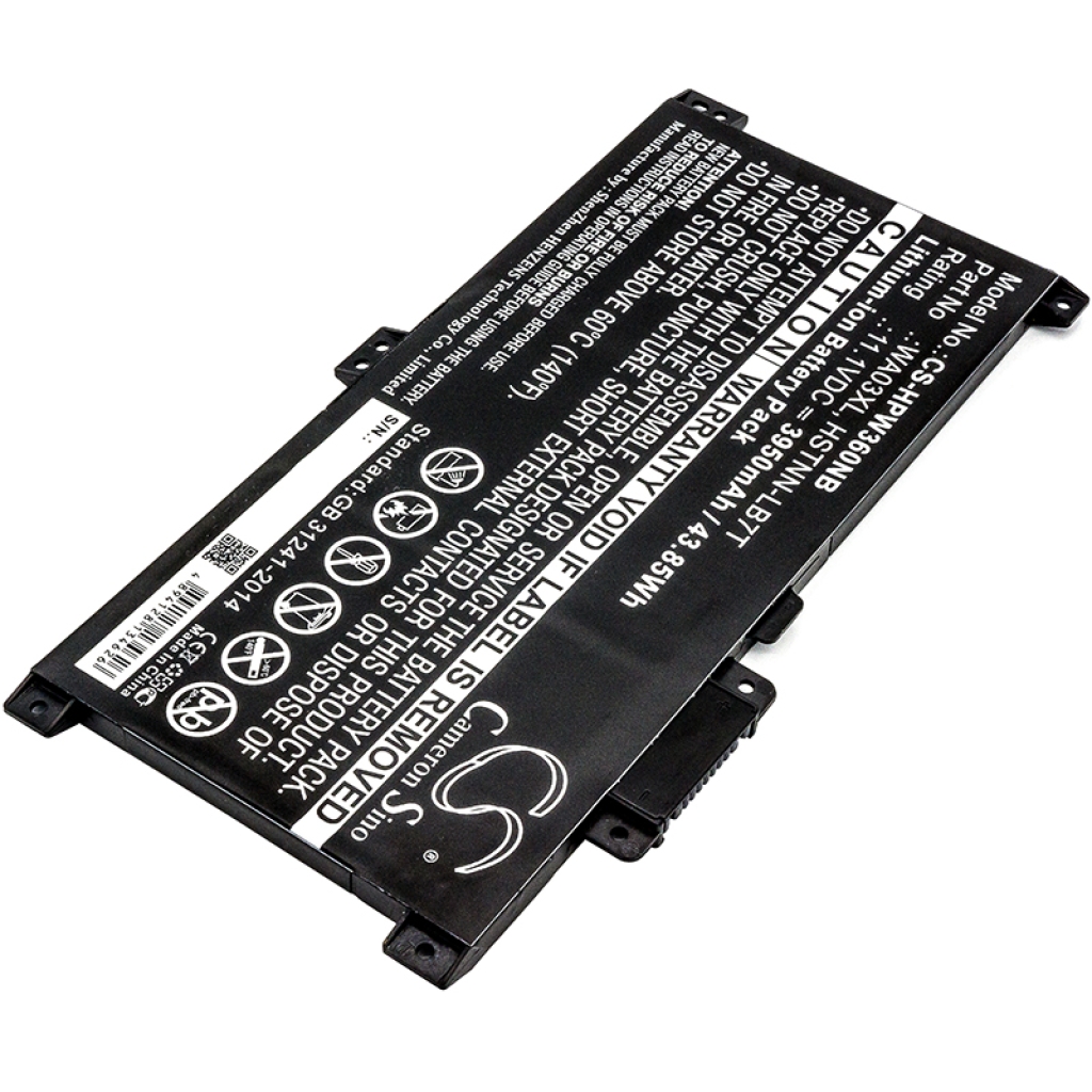 Compatible battery replacement for HP  TPN-W126, 916367-421, HSTNN-LB7T, 916812-855, WAO3XL...