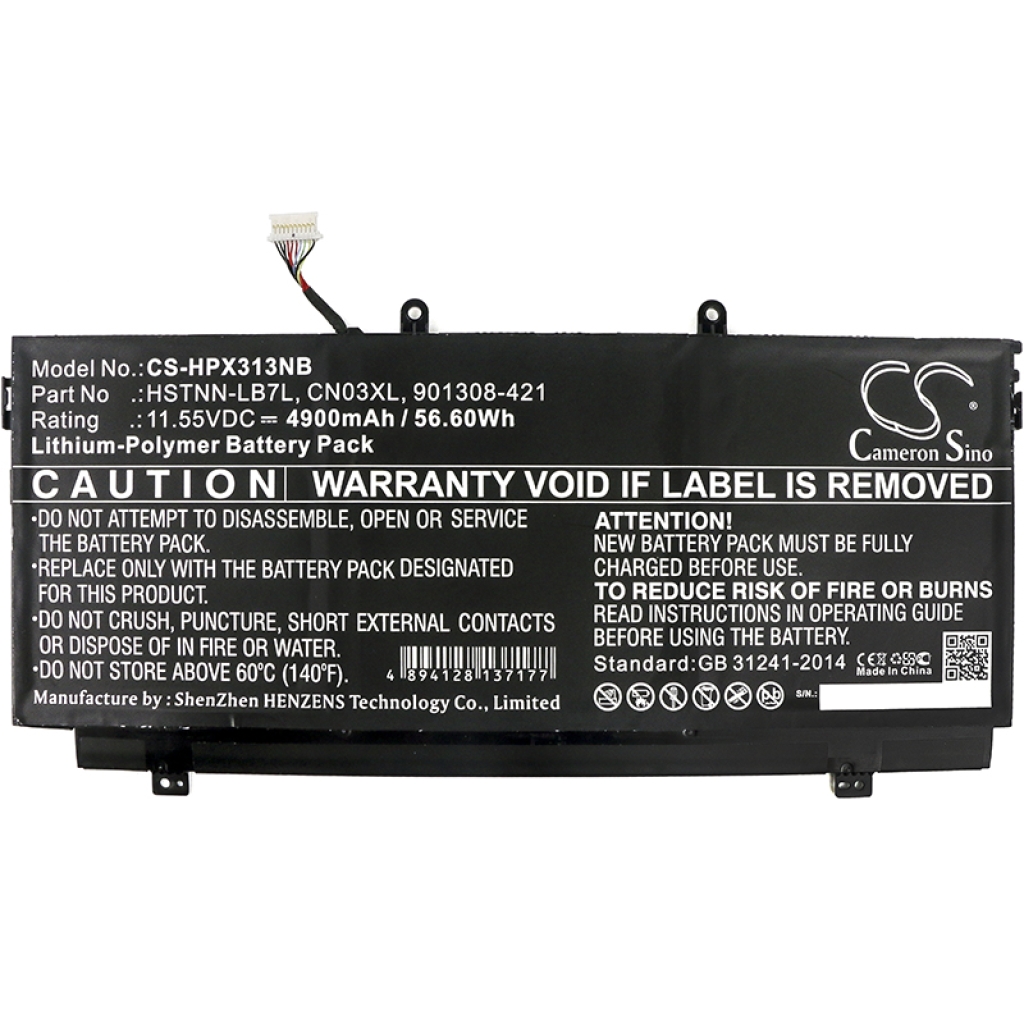 Compatible battery replacement for HP  CN03XL, CN03057XL, 901345-855, 901308-421, HSTNN-LB7L