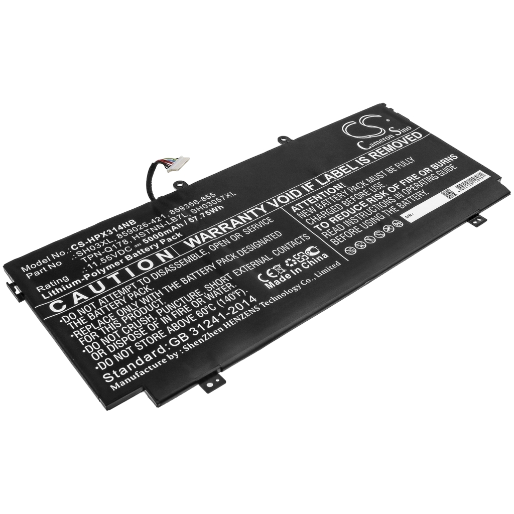 Compatible battery replacement for HP  TPN-Q178, 859026-421, SH03XL, SH03057XL, HSTNN-LB7L...