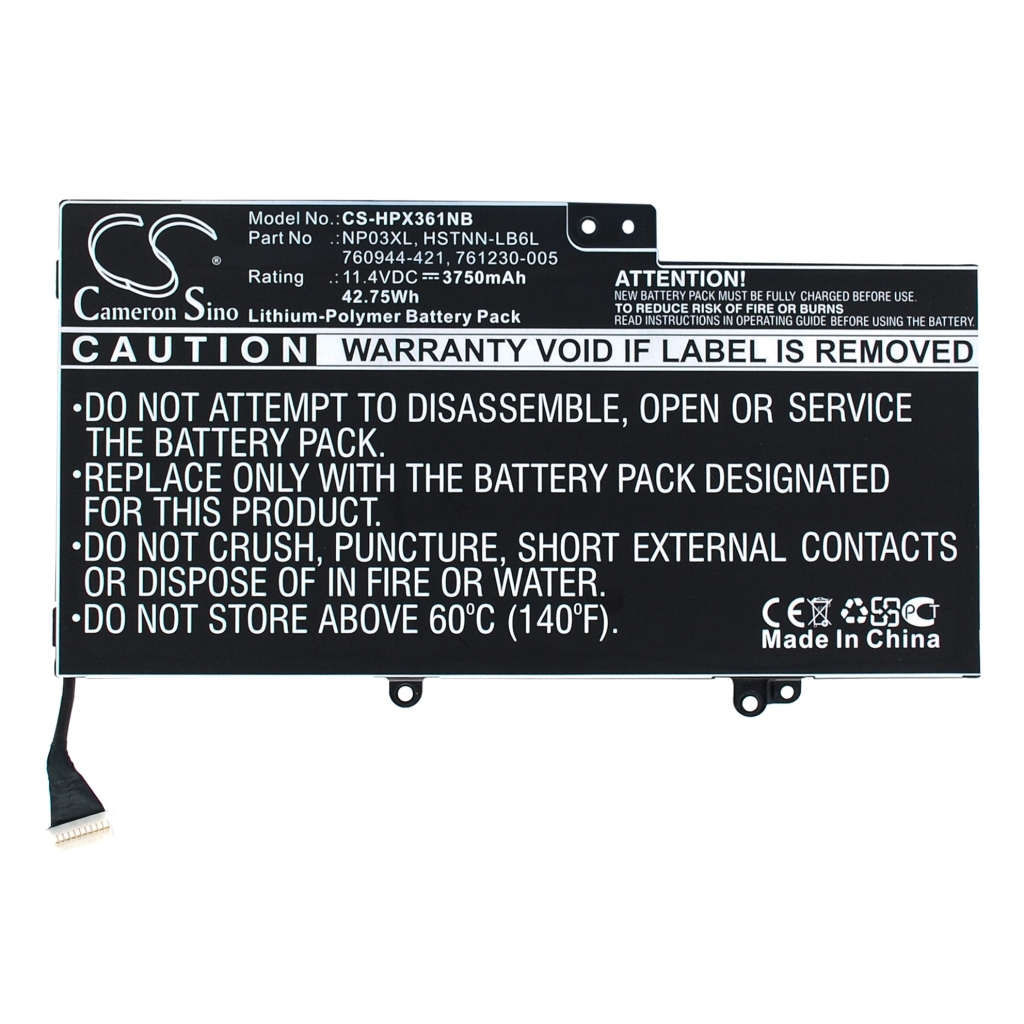 Compatible battery replacement for HP  HSTNN-LB6L, TPN-Q148, 767068-005, TPN-Q147, 761230-005...