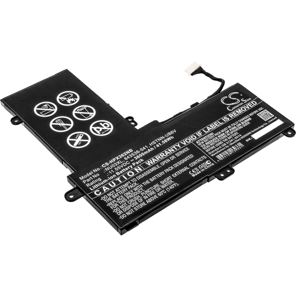 Compatible battery replacement for HP  844201-855, TPN-C128, 844201-850, NU03XL, 843536-541...