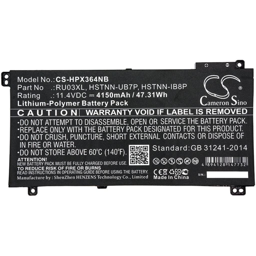 Compatible battery replacement for HP  L12717-171, L12791-855, HSTNN-UB7P, L12717-541, HSTNN-LB8K...