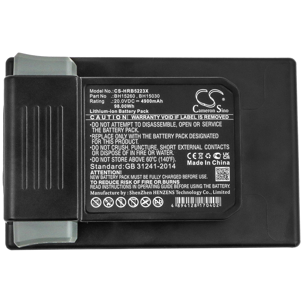 Compatible battery replacement for Hoover  BH15030C, BH15030, BH25040, BH15260 BH15260PC, BH15040