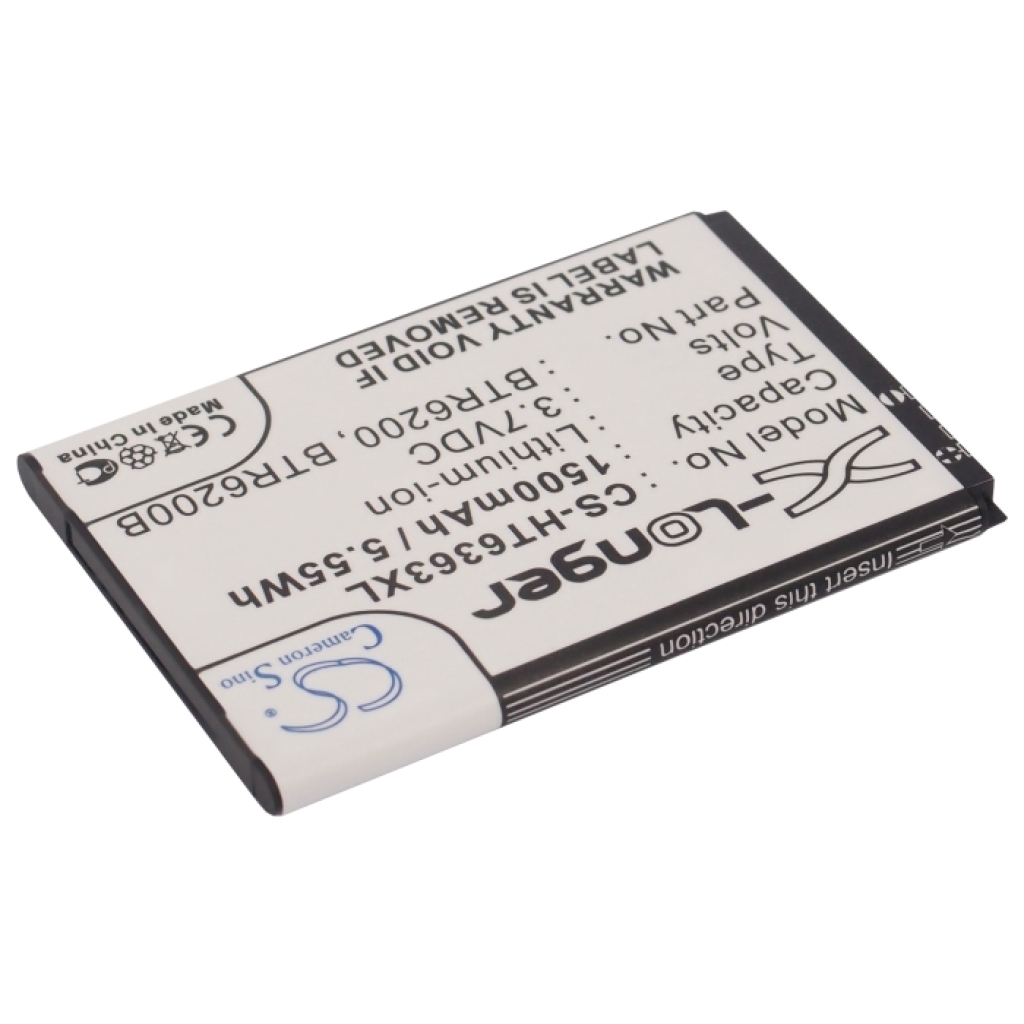 Compatible battery replacement for HTC  BTR6200B, 35H00127-05M, BTR6200, 35H00127-04M, BB00100...