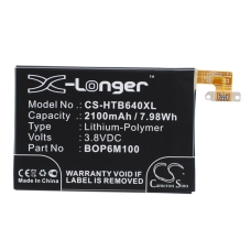 Compatible battery replacement for HTC 35H00216-00M,B0P6M100,BOP6M100