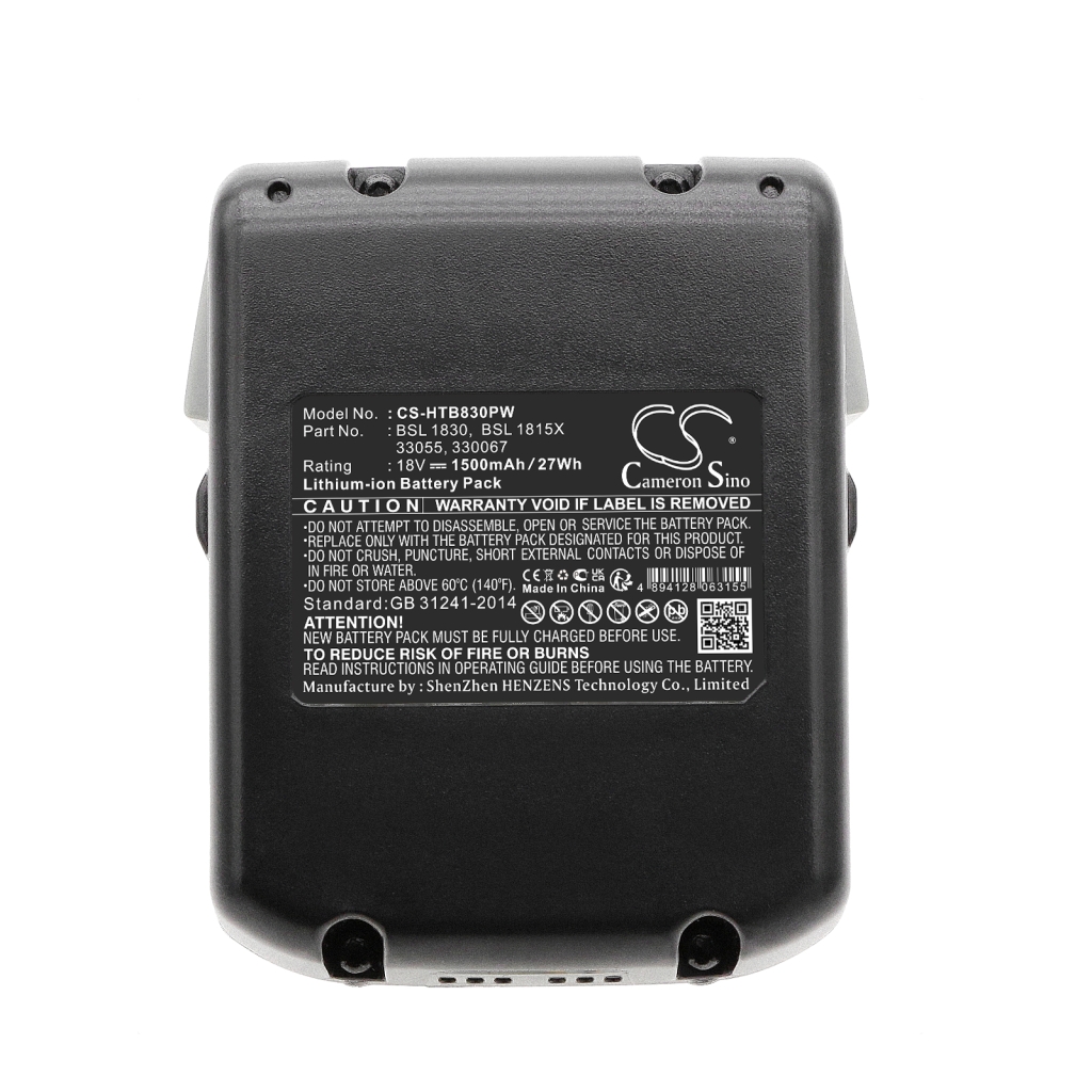 Compatible battery replacement for HITACHI  330139, 330068, BSL 1830, 330067, BSL 1815X...