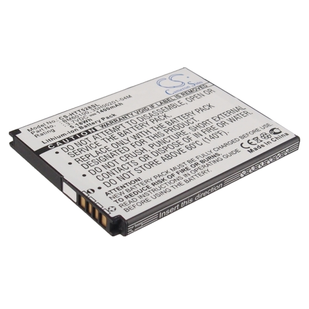 Compatible battery replacement for HTC  BM60100, BA S890, 35H00201-16M, 35H00201-04M, 35H00201-02M