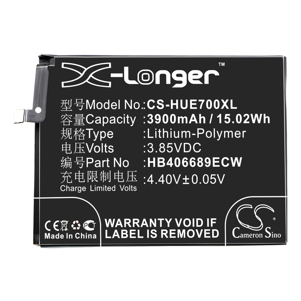 Compatible battery replacement for Huawei  HB396689ECW, HB406689ECW