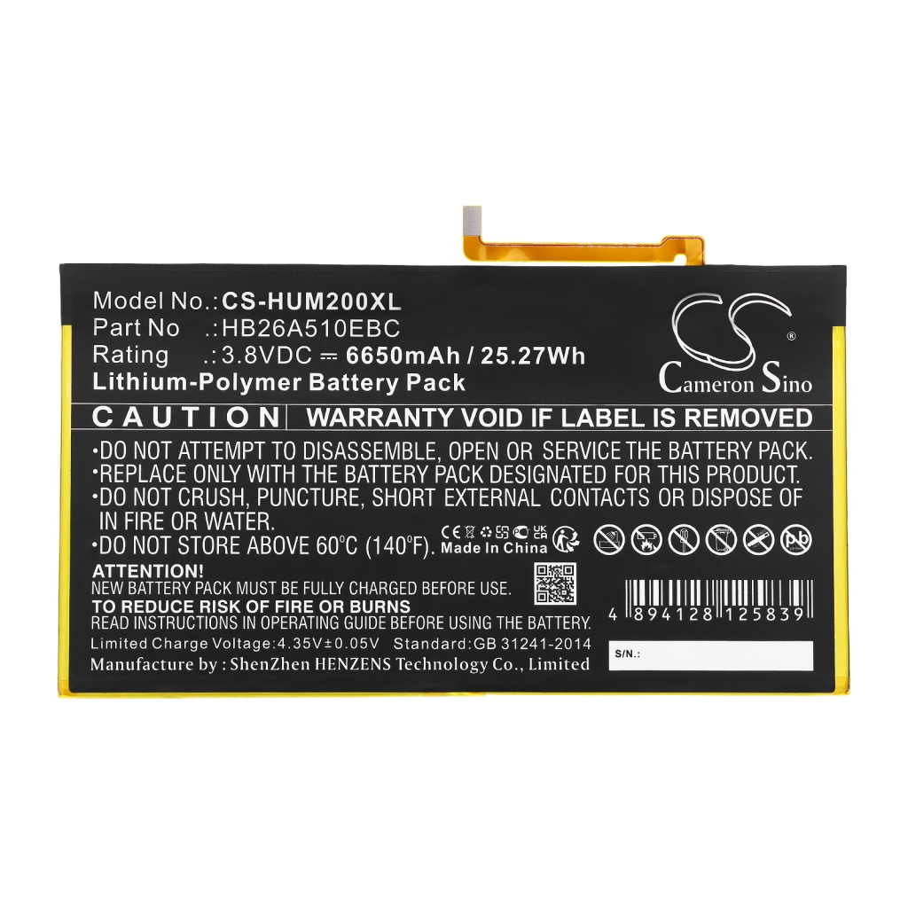 Compatible battery replacement for Huawei  HB26A510EBC