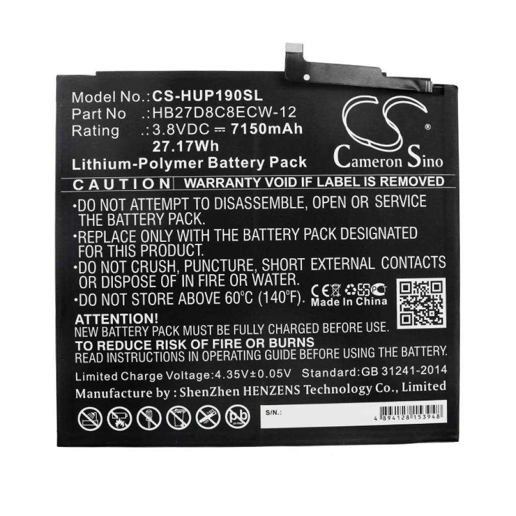 Tablet Battery Huawei CS-HUP190SL