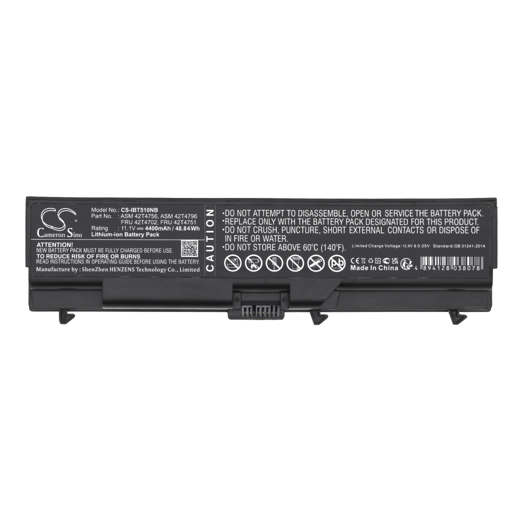 Compatible battery replacement for LENOVO  42T4753, FRU 42T4731, FRU 42T4797, 42T4803, 57Y4545...