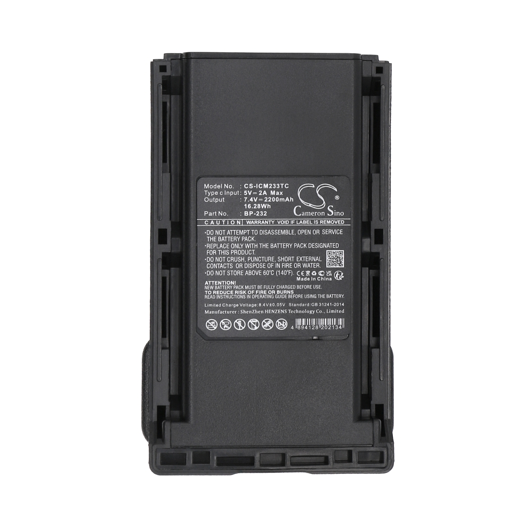 Compatible battery replacement for Icom  BP-232N, BP-230N, BP-232H, BP-230, BP-232...