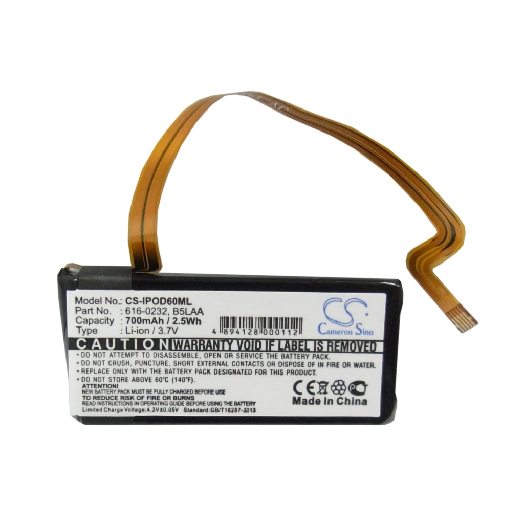 Compatible battery replacement for Apple  G71C0006Z110, B6DAH, B5LAA, 696-0106, 616-0232