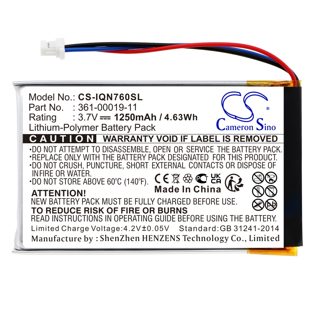 Compatible battery replacement for Garmin  361-00019-40, 361-00019-11