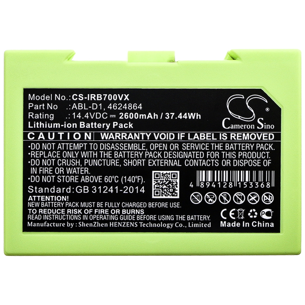 Compatible battery replacement for Irobot  ABL-F, ABL-D2, ABL-D1, 4624864