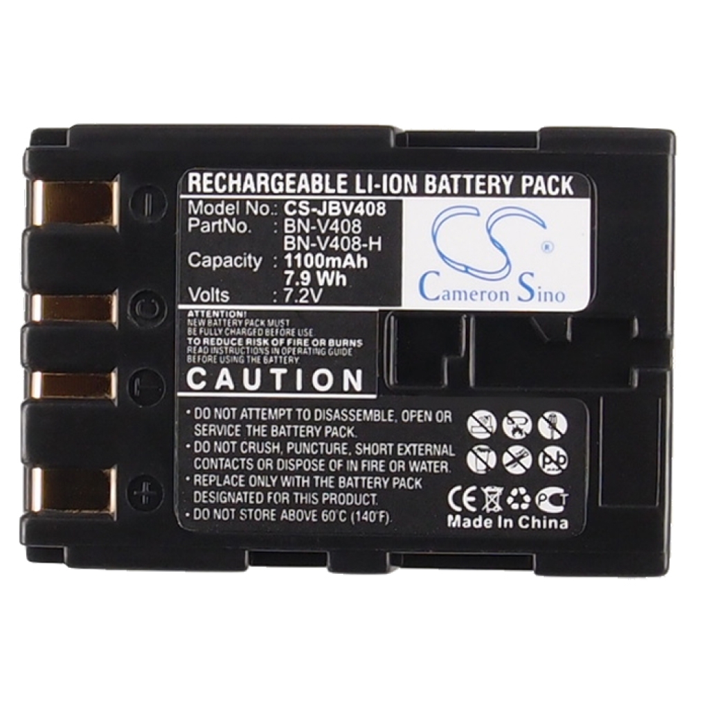 Compatible battery replacement for JVC  BN-V408U-H, BN-V408U-B, BN-V408U, BN-V408-H, BN-V408US...