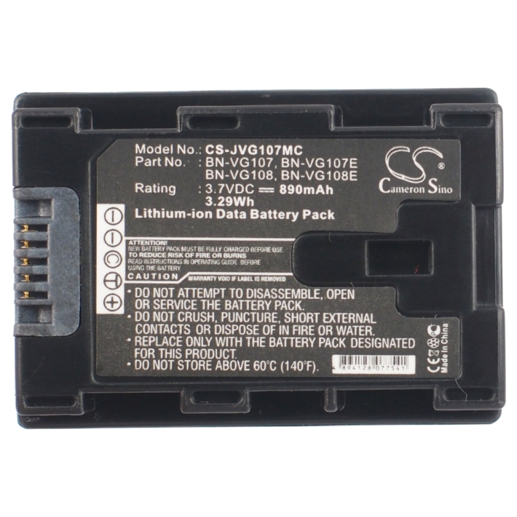 Compatible battery replacement for JVC  BN-VG108U, BN-VG107E, BN-VG108E, BN-VG107, BN-VG108...