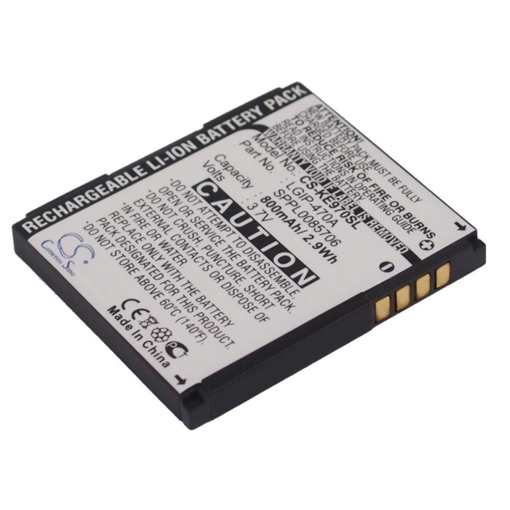 Compatible battery replacement for LG  LGIP-470A, SPPL0085706, SBPL0085702