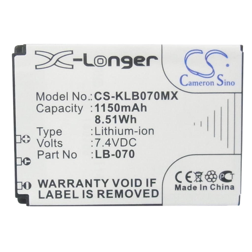 Compatible battery replacement for KODAK  LB-070