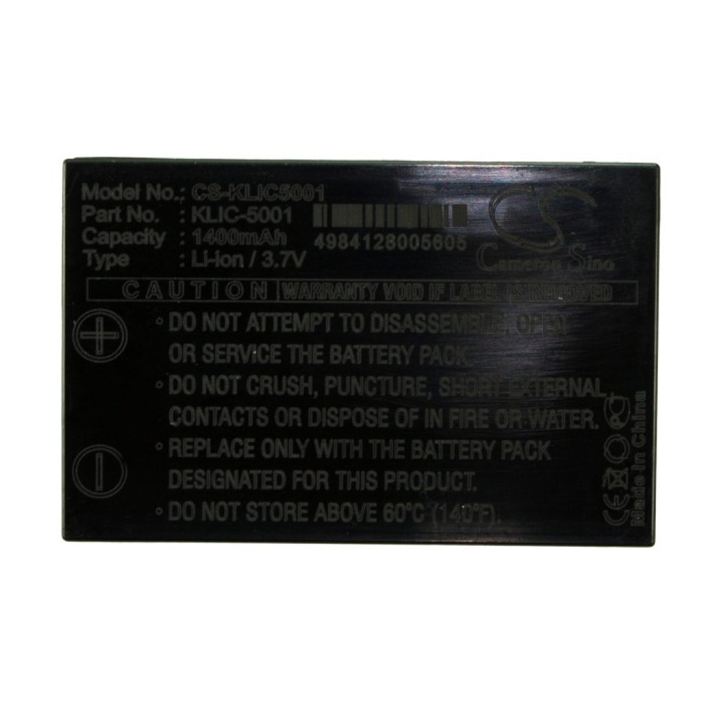 Compatible battery replacement for KODAK  KLIC-5001, DB-L50AU, YNH-0000041-002, DB-L50, NVP-D7...