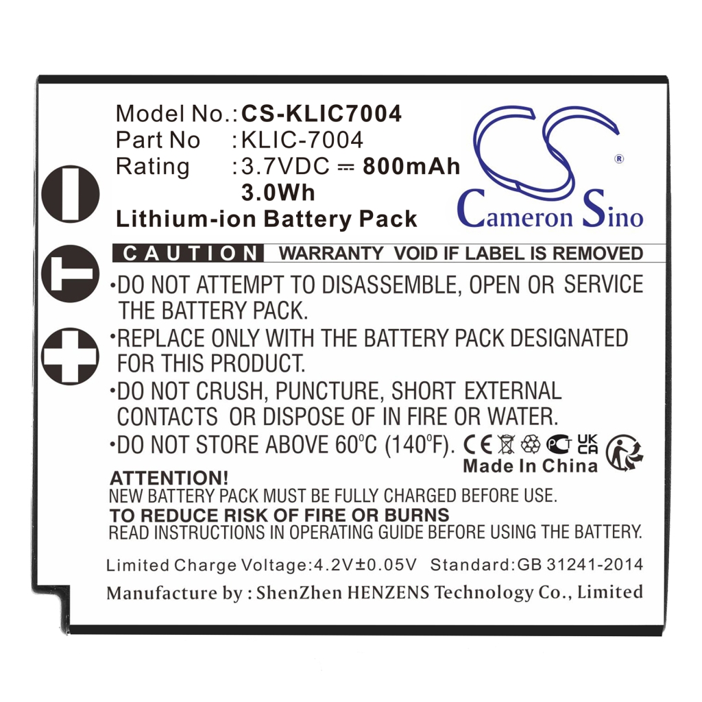 Camera Battery KODAK CS-KLIC7004