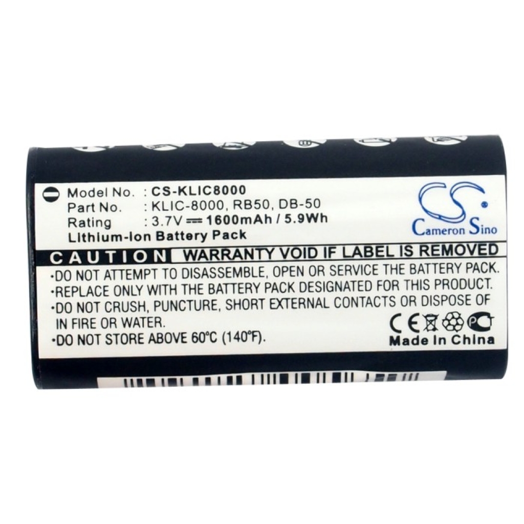 Compatible battery replacement for Ricoh  RB50, MPRLBP, KLIC-8000, DB-50