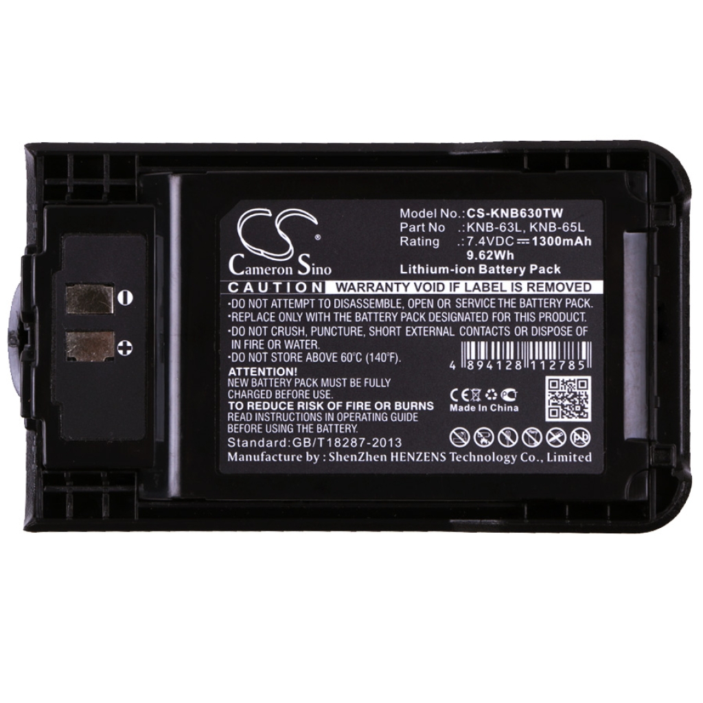 Compatible battery replacement for Kenwood  KNB-65L, KNB-63L